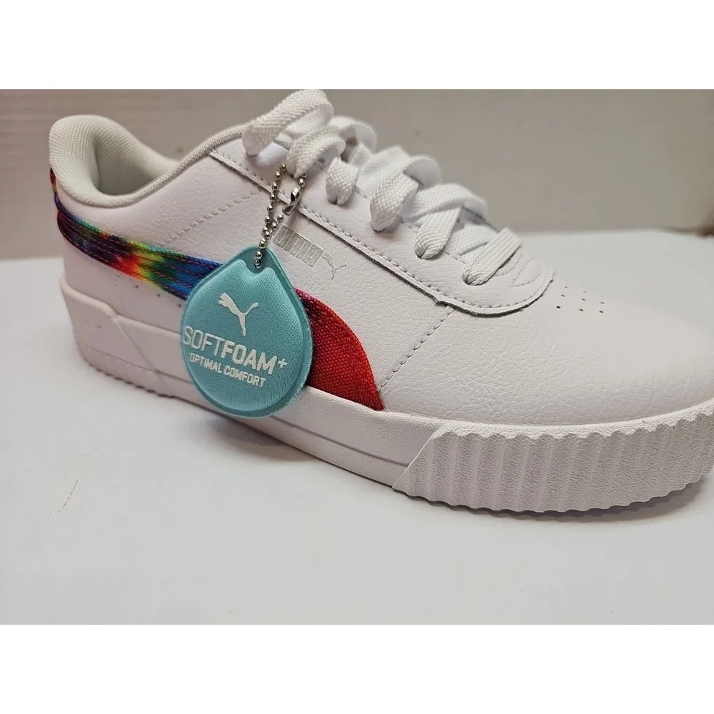 PUMA‎ Carina Tie Dye Espadrilles Women's Sneakers White/Metallic Silver Size 9